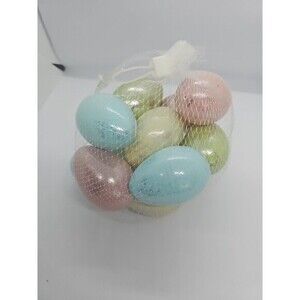 2 PK- 12 Pastel Silver Marbleized Plastic Easter Egg Vase Fill Spring Home Decor